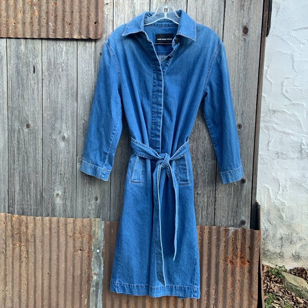 NWOT Who What Wear Denim Belted Dress Small